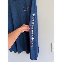 Load image into Gallery viewer, Vineyard Vines Performance Whale Outline Long Sleeve T-Shirt Blue XL