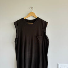 Load image into Gallery viewer, ATM Crew Neck Side Slits Pullover Sleeveless Midi Dress Black L