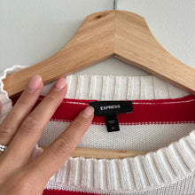 Load image into Gallery viewer, Express Knit Cropped Striped Sweater Red White XS