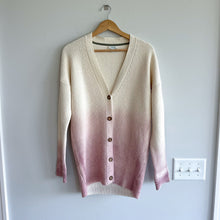 Load image into Gallery viewer, Sundance Sunset Moments Button Front Ombre Cardigan Cream/Pink S