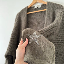 Load image into Gallery viewer, AROMA See You Again Star Embellished Knit Open Cardigan Green