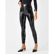 Load image into Gallery viewer, NWT Spanx Faux Patent Leather High Rise Pull On Leggings Black XS