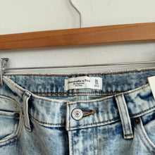 Load image into Gallery viewer, Abercrombie & Fitch The Boyfriend Mid Rise Distressed Straight Jeans Blue 30 NWT