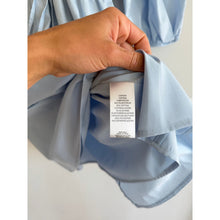 Load image into Gallery viewer, Wayf Leighton Poplin 3/4 Sleeve V-Neck Mini Dress Blue XS