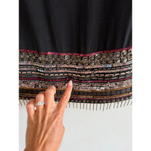 Load image into Gallery viewer, Artelier Nicole Miller Silk Sequin Embellished Beads Hem Shift Dress Black S