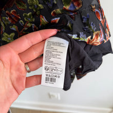Load image into Gallery viewer, Anthropologie The Somerset Velvet Floral V-Neck Mini Dress Black M NWT