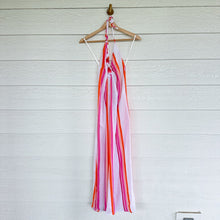 Load image into Gallery viewer, Trina Turk Sweet Striped Midi Ring Halter Swimsuit Cover Up Dress Pink S NWT