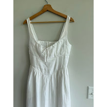 Load image into Gallery viewer, Quince Linen Corset Square Neck Sleeveless Midi Dress White M