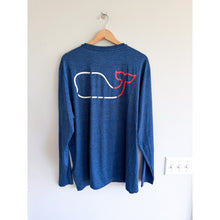 Load image into Gallery viewer, Vineyard Vines Performance Whale Outline Long Sleeve T-Shirt Blue XL