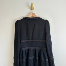 Load image into Gallery viewer, Anthropologie Leifsdottir Button Front Long Sleeve Embellished Coat Black 2