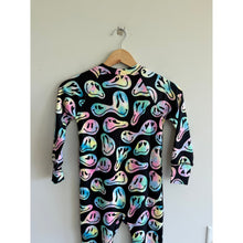 Load image into Gallery viewer, Deux Par Deux Smiley Face Girl Print Long Sleeve Thermal One Piece Black 7 NWT