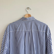 Load image into Gallery viewer, Peter Millar Weekender Finish Gingham Long Sleeve Button Up Shirt Blue XL