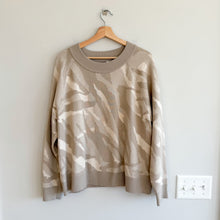 Load image into Gallery viewer, Athleta Jacquard Textured Crew Neckline Pull Over Sweater Cream XL