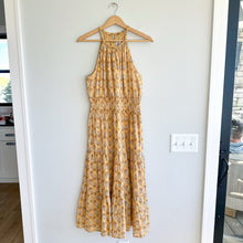 Load image into Gallery viewer, dRA Los Angeles Floral Print Halter Neck Tiered Midi Dress Yellow S