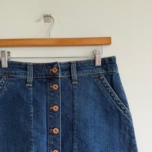 Load image into Gallery viewer, J. Crew Mercantile Button Up Denim Skirt 2 L0573 NWT