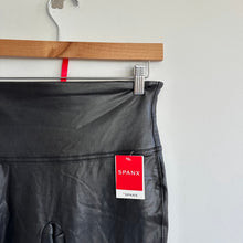 Load image into Gallery viewer, Spanx Faux Leather Contoured Power Waistband Bike Short Black L NWT