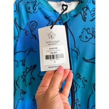 Load image into Gallery viewer, Deux Par Deux Gradient Dinosaur Print One Piece Thermal Base Layers Blue 4 NWT