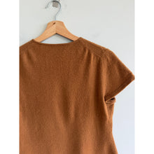 Load image into Gallery viewer, Country Shop 100% Cashmere Crew Neck Short Sleeve Blouse Brown S