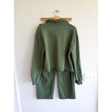 Load image into Gallery viewer, Perfectwhitetee Vinny Heavier Fleece Collared Cropped Sweatshirt Set Green M