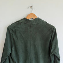 Load image into Gallery viewer, Gerard Darel Goat Suede Leather Button Front Trench Coat Green 42 NWT