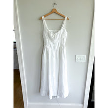 Load image into Gallery viewer, Quince Linen Corset Square Neck Sleeveless Midi Dress White M