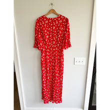 Load image into Gallery viewer, RIXO Zadie Floral Pattern Puff Sleeve Midi Dress Red White 10