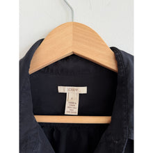 Load image into Gallery viewer, J. Crew Silk Long Sleeve Collared Casual Button Up Shirt Black 6