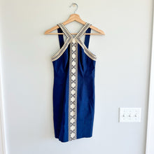 Load image into Gallery viewer, Lilly Pulitzer Vena Halter Neck Embroidered Mini Shift Dress Blue 00