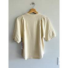 Load image into Gallery viewer, Treasure & Bond Pleated Puff Sleeve Cotton Blend Blouse Cream XXS NWT