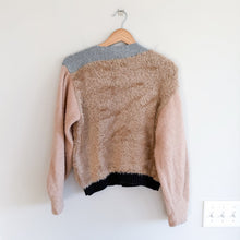 Load image into Gallery viewer, Atelier Edition Sita Murt Mallorca Faux Fur Colorblock Pullover Sweater