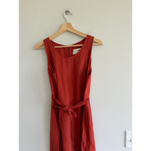 Load image into Gallery viewer, Rachel Zoe Linen Sleeveless Belted Scoop Neck Wide Leg Jumpsuit Rust Orange 2