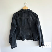 Load image into Gallery viewer, BBJ Los Angeles Distressed Button Front Classic Jean Jacket Black XL