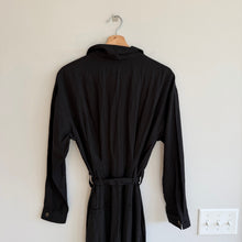 Load image into Gallery viewer, Allie Rose Linen Blend Belted Button Front Jumpsuit Black S