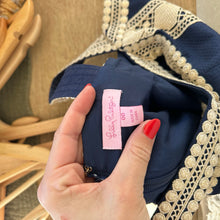 Load image into Gallery viewer, Lilly Pulitzer Vena Halter Neck Embroidered Mini Shift Dress Blue 00