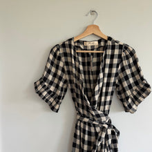 Load image into Gallery viewer, Isabella Sinclair By Anthropologie Wrap Mildred Gingham Midi Dress S NWT