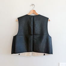 Load image into Gallery viewer, Free People Travelers Faux Leather Embroidered Sleeveless Vest Black M