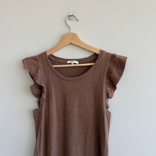 Load image into Gallery viewer, Z Supply Blakely Slub Ruffles Cap Sleeve Midi Dress Brown XS