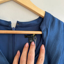 Load image into Gallery viewer, Ann Taylor Shimmer Puff Sleeve Mini Shift Dress Blue 0
