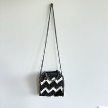 Load image into Gallery viewer, Stella McCartney Embellished Chevron Falabella Crossbody Bag Black White