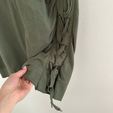 Load image into Gallery viewer, Sanctuary Lace Up Short Sleeve Round Neck Mini T-Shirt Dress Green M