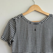 Load image into Gallery viewer, Lululemon Love Tee V-Neck Short Sleeve Top Modern Stripe Heathered Black White 6