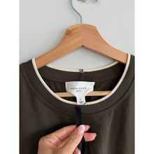 Load image into Gallery viewer, Pompander Place Short Sleeve Stretch Crewneck T-Shirt Dress Olive Green L NWT