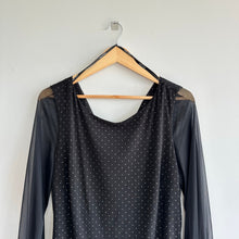 Load image into Gallery viewer, Frank Lyman Polka Dot Semi-Sheer Long Sleeve Mini Dress Black 14 NWT