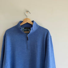 Load image into Gallery viewer, Fairway & Greene Baruffa Merino Wool 1/4 Zip Long Sleeve Windsweater Blue XL