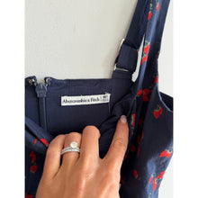 Load image into Gallery viewer, Abercrombie & Fitch Strawberry Print Sleeveless Midi Dress Blue M Tall NWT