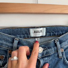 Load image into Gallery viewer, AGOLDE Nico High Rise Button-Fly Distressed Skinny Leg Cropped Jeans Blue 24