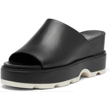 Load image into Gallery viewer, Sorel Joanie IV Slide Leather Open-Toe Wedge Sandals Black 10