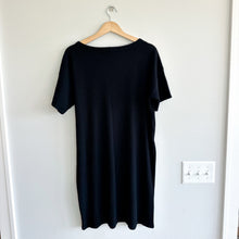 Load image into Gallery viewer, Eileen Fisher Tencel Stretch Rib Short Sleeve Dress Black M
