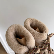 Load image into Gallery viewer, See By Chloé Eileen Suede Fur Trim Lace Up Hiking Boots Tan 9 NEW