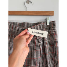 Load image into Gallery viewer, Commense Plaid Pattern High Rise Wide Leg Pants Brown Red L NWT